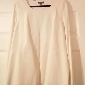 Stunning winter white leather look shirt